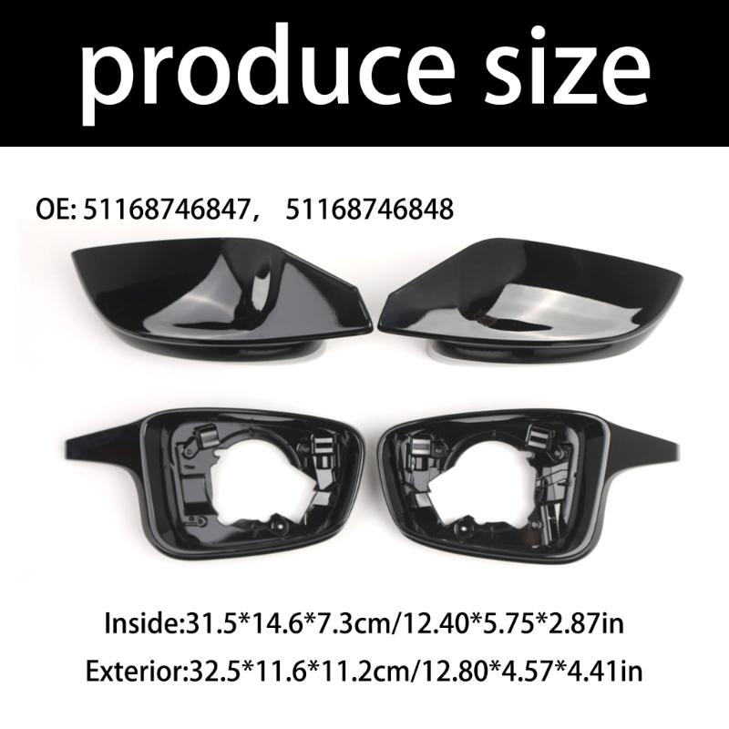 Side Mirror Replace Covers 51168746847, 51168746848 Black ABS Material Non Interference Folding Function