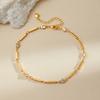 Gold Zircon Inlaid Simple Stackable Premium Versatile European Women Anklet