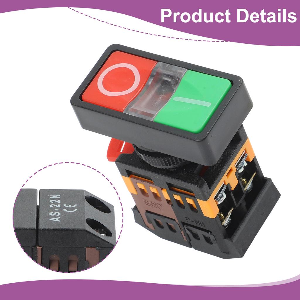 Momentary Double Head Push Button Switch With LED Lamp  APBB 22 25N AS 22 25N PPBB 30N Plastic Switch