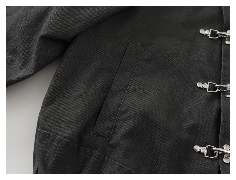 CTOSRCZ Guochao Herren Arbeitsjacke mit Stehkragen - Trendy, Lockerer Schnitt für Frühling und Herbst CJ07