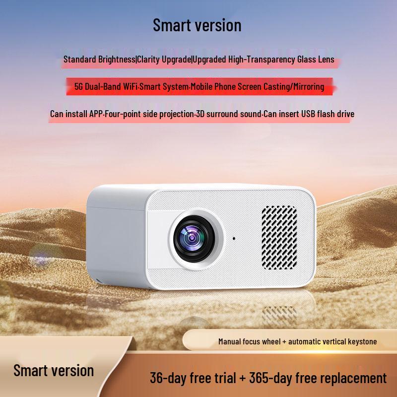 2025 High-Definition Home Theater Projector: Mobile Cast, 5G Ready for Bedrooms