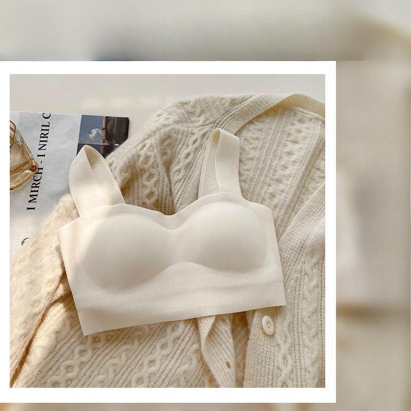 Women's Push - Up Wire - Free Anti - Sagging Bra with Side Support Seamless One - Piece Tank Style for Autumn and Winter