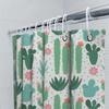 Green Cactus Shower Curtain Set Bathroom Decor Fabric Waterproof Shower Panels For Home Decoration Supplies