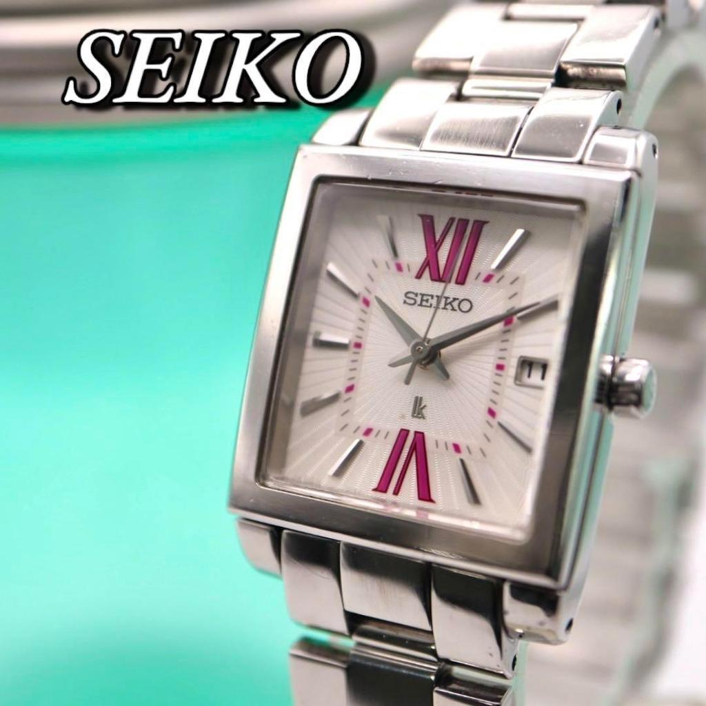 [USED] SEIKO Lucia Date Roman Square Women's Watch 1070