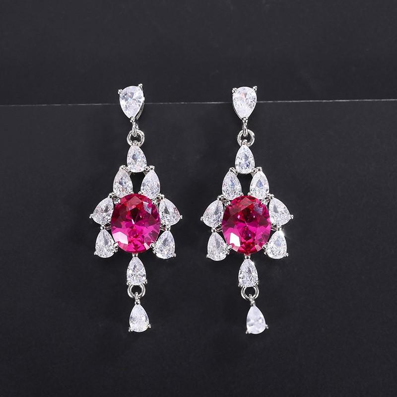 

Кольорові ювелірні вироби Сережки Paraiba Смарагдові сережки знаменитостей Жіночий мікронабір Імітація ювелірних виробів