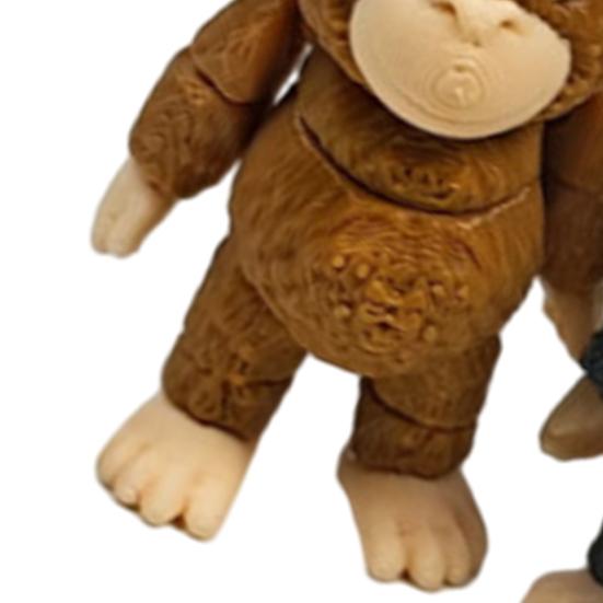 2Pcs 3D Printed Monkey Figurine Movable Joints Mini Orangutan Statue Fidget Toy Home Office Desktop Decoration Ornament