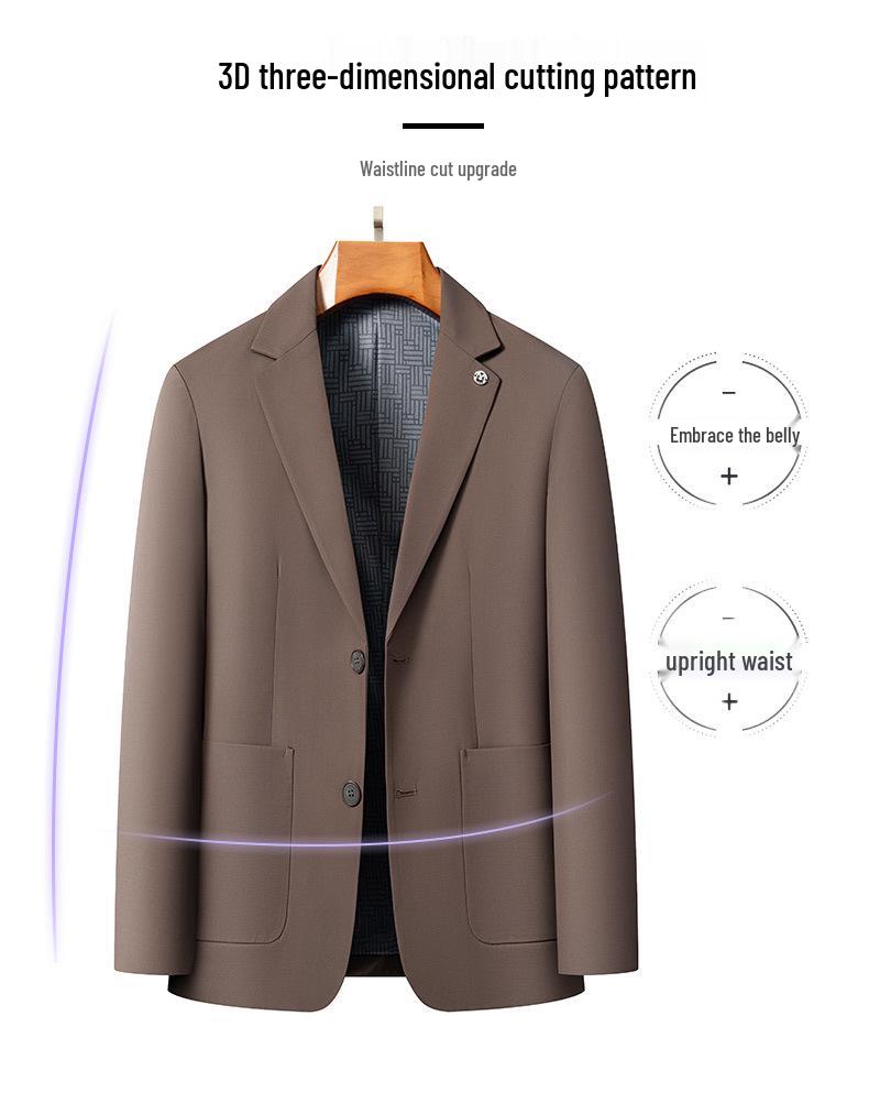 Men's Spring 2026 Korean Style Solid Color Single-Breasted Casual Suit Jacket