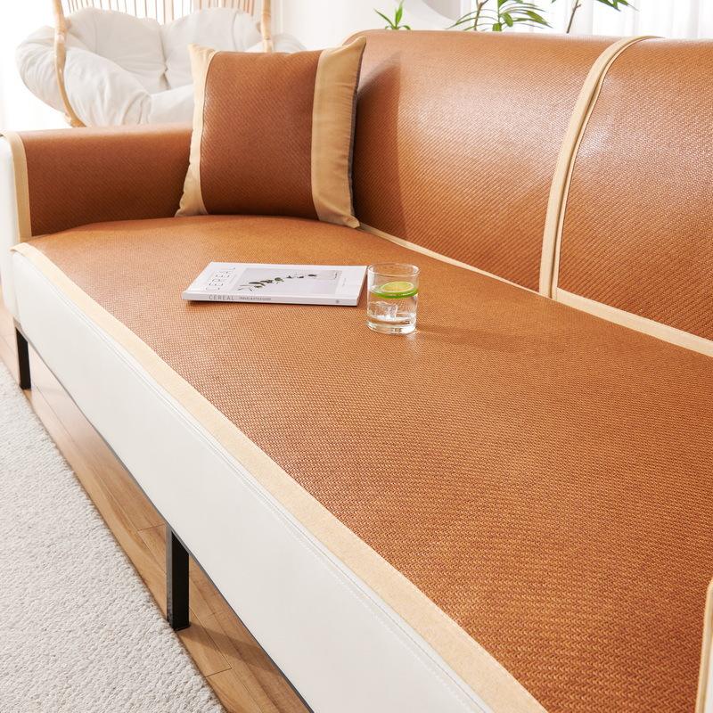 New Simple Rattan Mat Sofa Cushion Summer Mat Seat Cushion Non-Slip Advanced Cold Feeling Cover Cloth Towel
