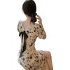 Coffee Break French Backless Dress Women's Summer Temperament Long Dress Waist Thin Gentle Wind Floral Skirt Pure Desire