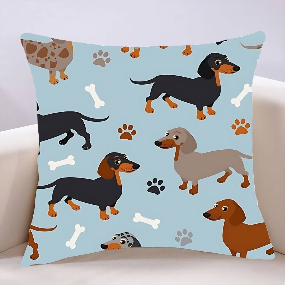 Dachshund Pillow Case Cushion Cover Soft Cute Throw Pillow Case For Car Sofa Pillowcase Polyester With Zipper