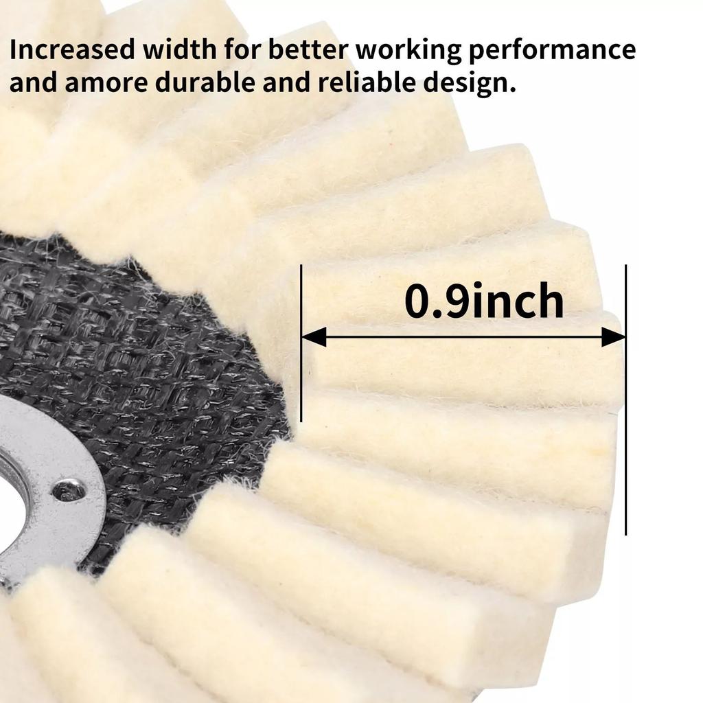 2Pcs 7/8 Inch Wool Polishing Wheels Buffing Pads Angle Grinder Accessories Grinding Disc forMetal Glass Ceramic Polishing