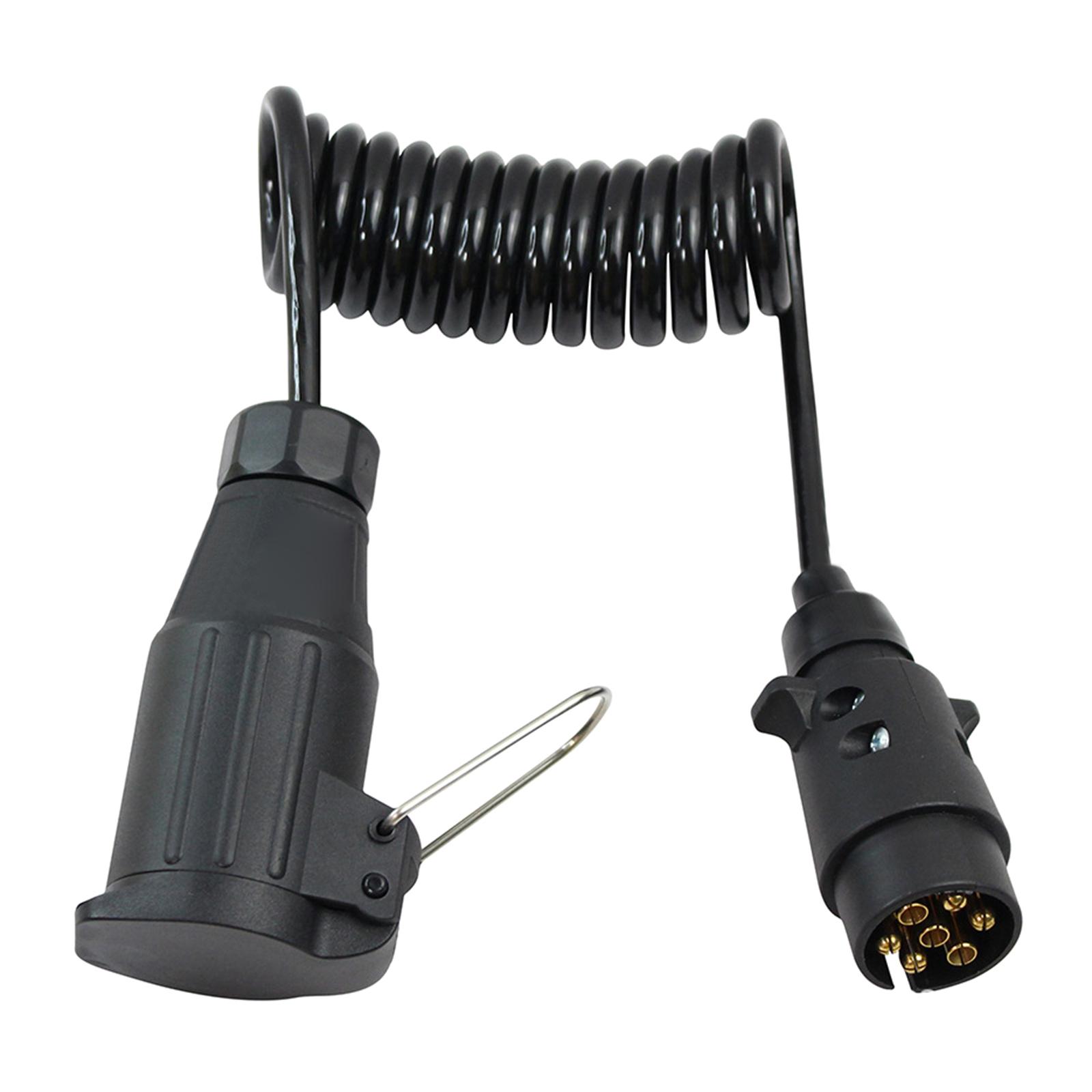 

7-контактный провод, соединительная цепь, штекерная розетка, разъем для грузовика, каравана, прицепа, удлинительный кабель для автомобильной части 2