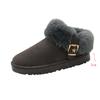 Fashion Buckle Decor Faux Fur Snow Boots Women Winter Warm Thicken Plush Ankle Boots Woman Thick Sole Anti Slip Platform Cotton Boots