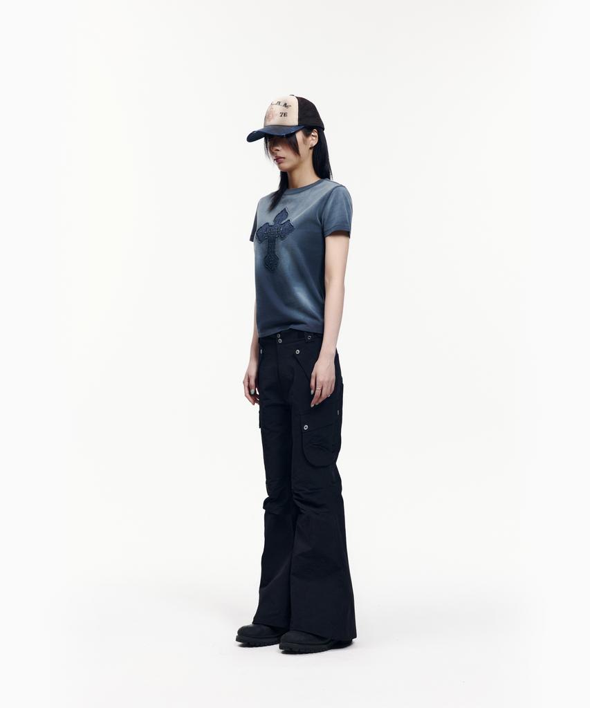 AAKAM Flare Ripstop Cargo Pants (Black)