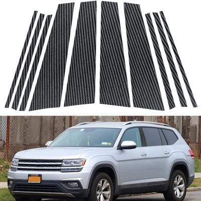 10 Pièces Autocollants de Couverture de Garniture de Montants de Piliers BC Extérieurs de Voiture Accessoires Décoratifs Adaptés Pour Volkswagen Atlas 2018-2024 Accessoires Extérieurs Auto