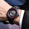 Big Hot Luxury 3D Creative Quartz Watches Men AAA Cool 49mm Dial Rubber Strap Waterproof Original Wristwatch Relogio Masculino
