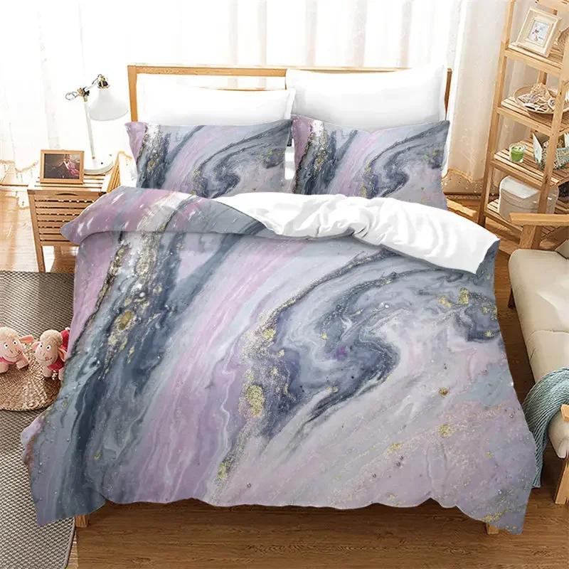 Marmor Påslakanset Geometriskt Sängklädesset Abstrakt Konst Quiltöverdrag King Twin Full Queen För Vuxna Barn Flickor Sovrumsinredning
