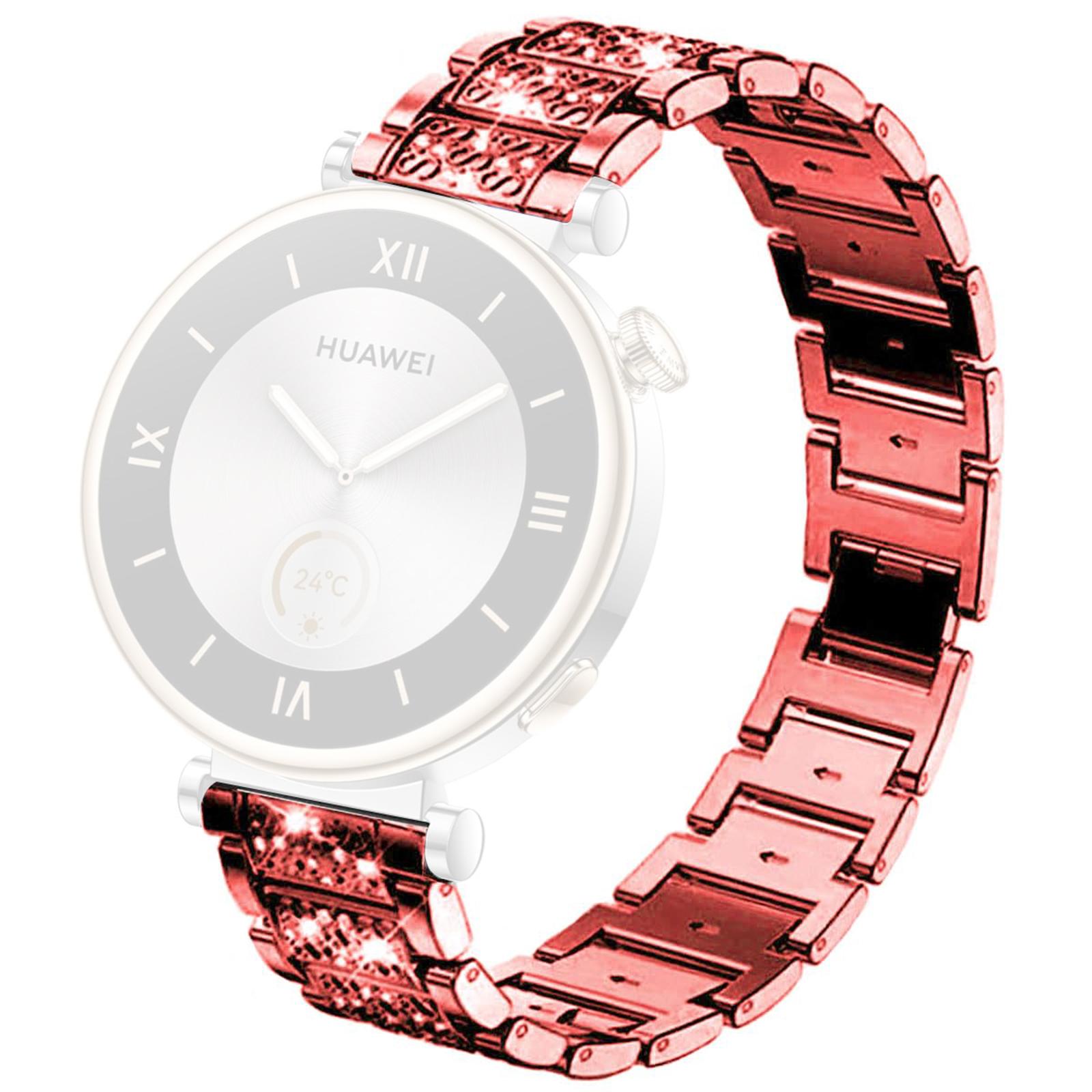 

For Nokia Steel/Withings Steel HR 36mm Smartwatch Strap Rhinestone Decor Zinc Alloy Wrist Band Red
