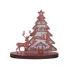 Festive Wood Christmas Tree Village Display with LED Lighting, Indoor Christmas Decoration, Battery Operated