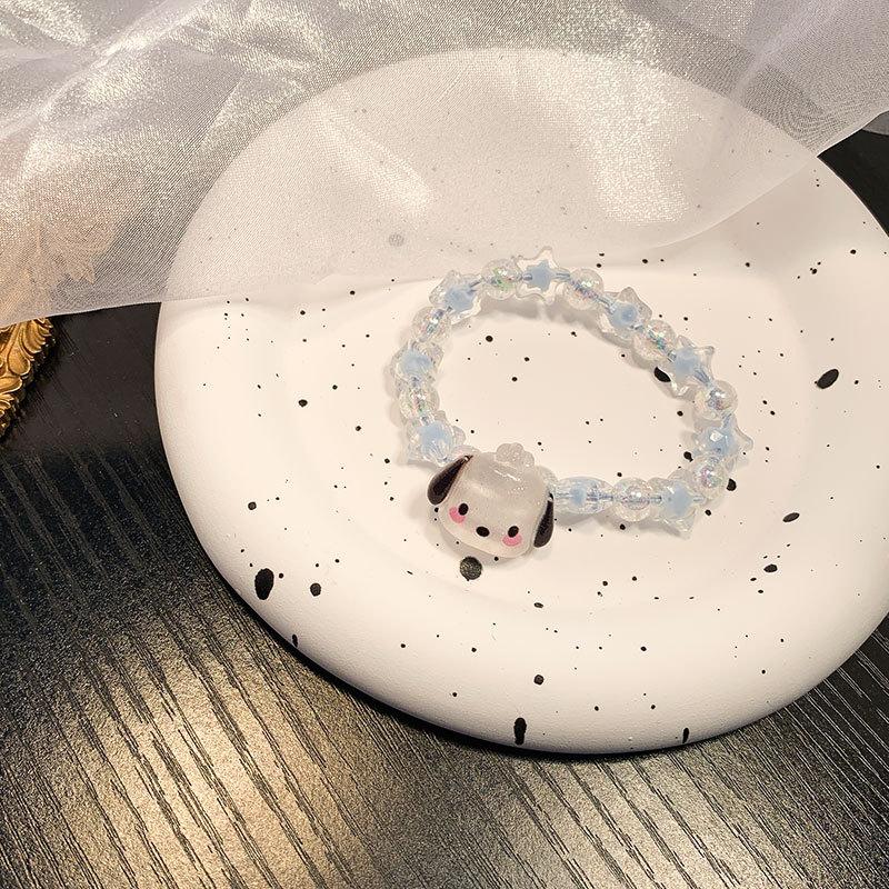 Sanrio Kuromi Cute Anime Cartoon Couple Bracelet Birthday Gift Jewelry Accessories Hair Ring Head Rope Girl Gift