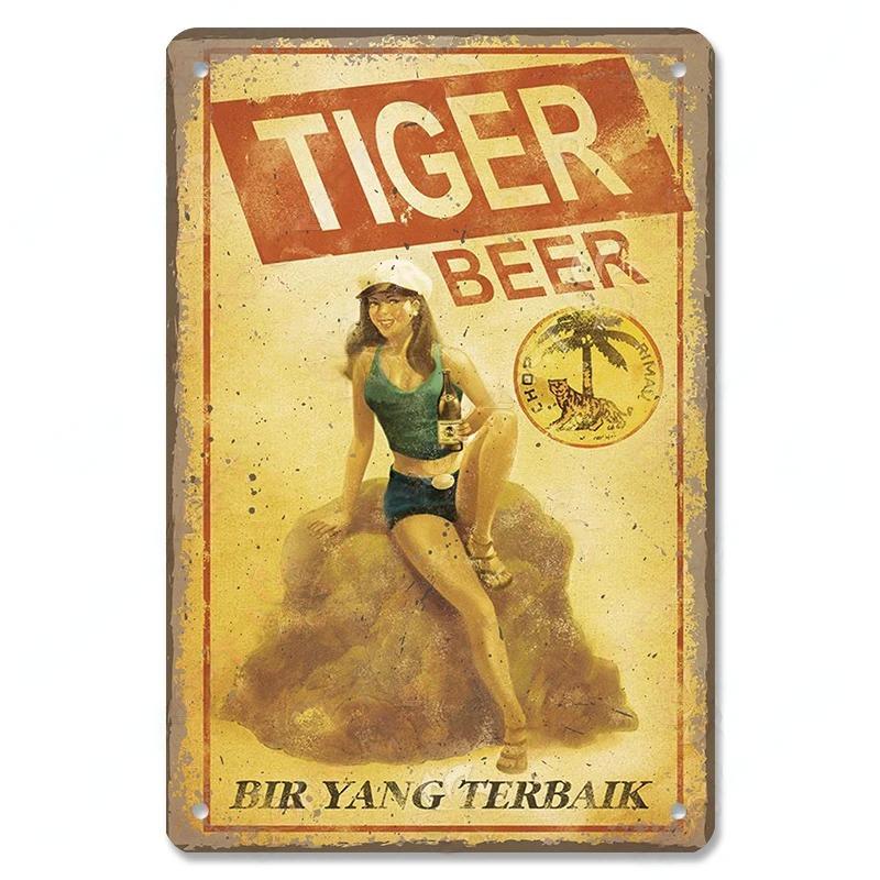 Metal Tin Signs Japanese Foods Vintage Posters Decor Plaque Ramen Beer Metal Plates Wall Decor for Bar Kitchen Restaurant