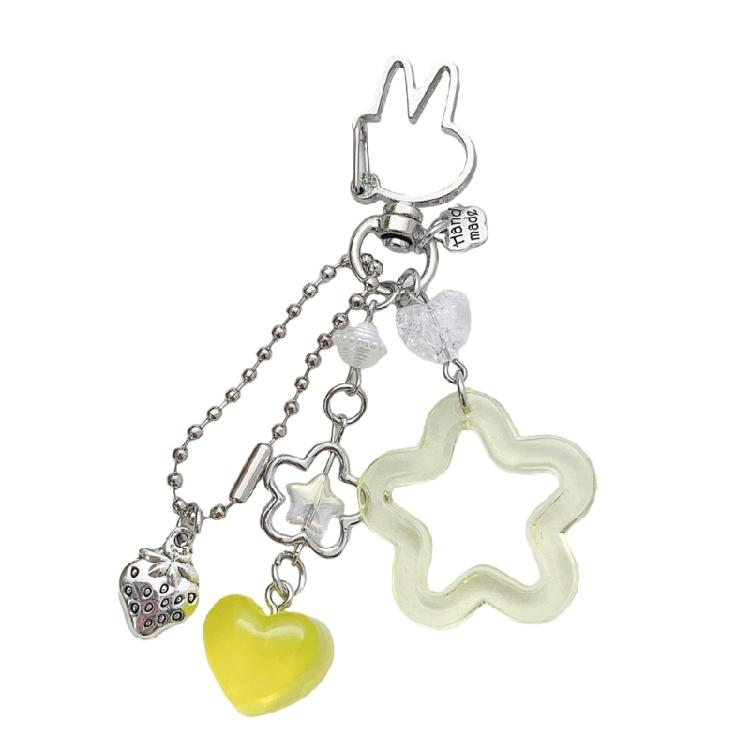 Vibrant Five Point Keychain Charm Easy Clip Feature Sturdy Alloy Keyring Accessory For Convenient Portability