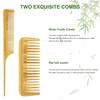 MRD Hair Brush Set, Natural Bamboo Comb Paddle Detangling Hairbrush, Wide-tooth and Tail Comb No Bristle, Suit for Women Men and Kids