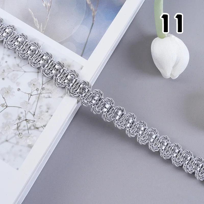 12m Braid Trim 1.5cm Width Decorative Woven Braid Trim Curtain Lace Clothing Neckline Cuff DIY Sewing Decoration Accessories