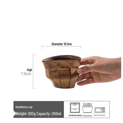 Shangqi Handleless Bone Porcelain Coffee Tea Mug with Coaster