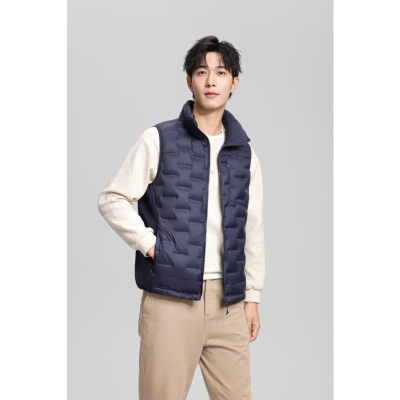 Autumn light and thin men's down jacket pressed rubber stand-up collar vest autumn and winter casual versatile fashion warm and comfortable vest