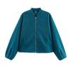 Women's Faux Suede Button Jacket Oversized Gathered Hem Short Length Coat Casual Vintage Outerwear With Pockets