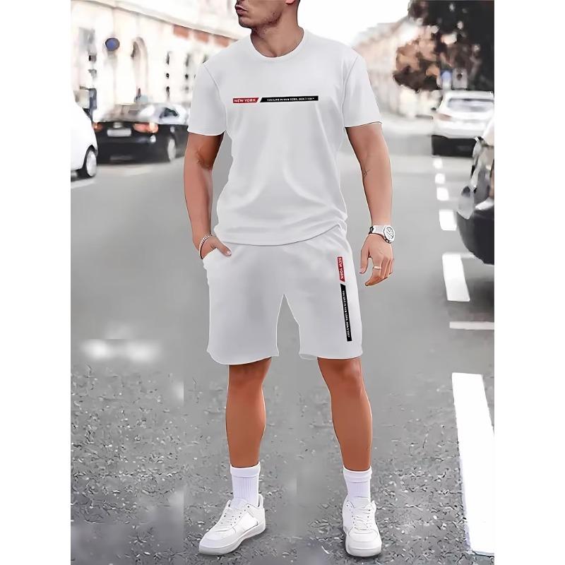 Completo Casual Estivo da Uomo Moda Streetwear da Uomo T-shirt Pantaloncini Set Due Pezzi Abbigliamento Sportivo Leggero Traspirante da Uomo
