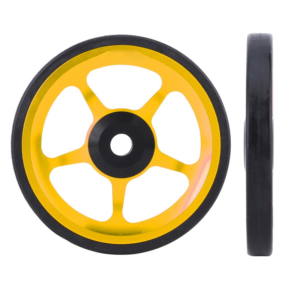 Katlanır Bisiklet Alüminyum Kolay Tekerlekli Bisiklet İtme Tekerleği Montaj Vidası ile Altın Siyah