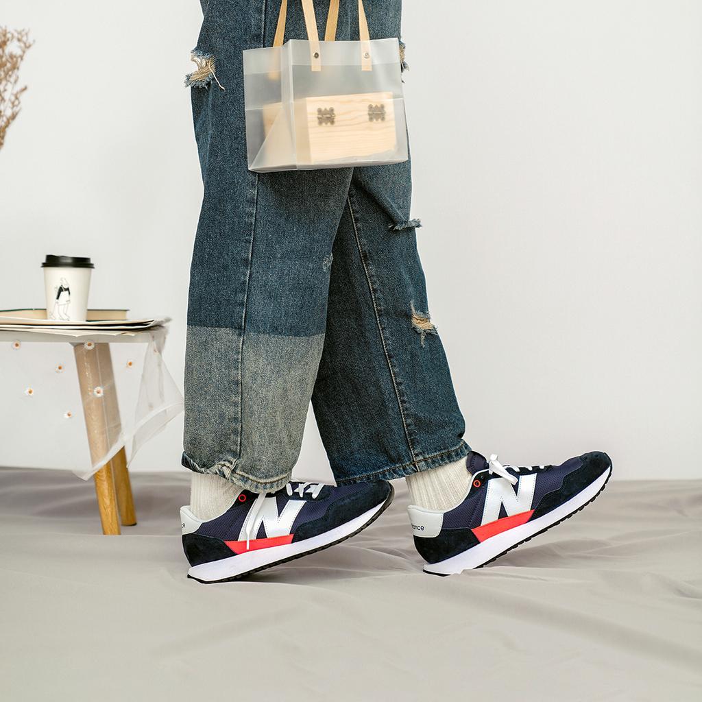 New Balance Niko And  Nb 237 Retro Sports Suede Fabric Synthetic Leather Low Top Casual Running Shoes Unisex sneaker Gray Blue White MS237VC1