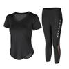 Women's Quick-Dry Yoga Set: Hollow Out Top with Short Sleeves and Tight Pants - 3-Piece Summer Fitness Outfit