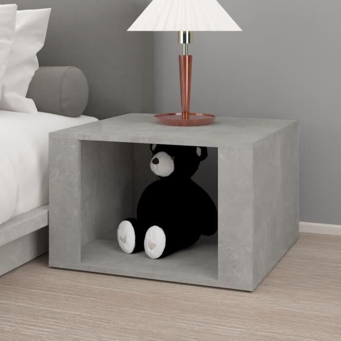 816556 vidaXL Bedside Table Concrete Grey 57x55x36 Cm Engineered Wood