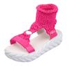 Colorful Sandals New Thick-soled Soft-soled Open-toed Comfortable Wool Round Buckle Foot Muffin Roman Shoes