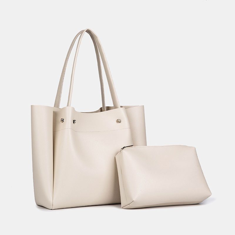 

FLYING STARS Brand Women s Handbag PU Leather Casual Tote Large Capacity Fashionable White Shoulder Bag Luxurious Black Tote Bag 32cmX28cmX13cm