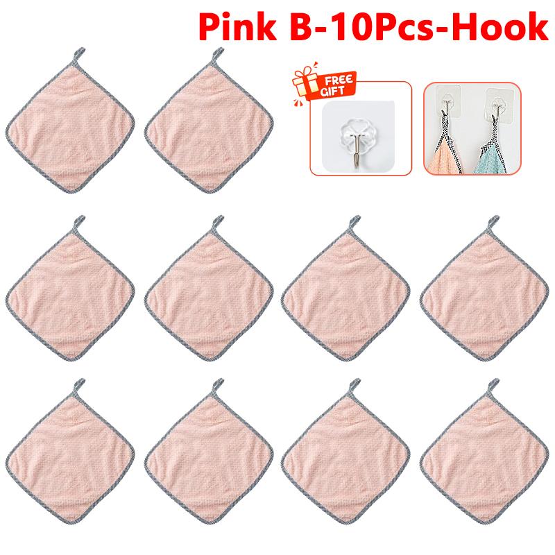 10 Pcs Microfiber Kitchen Dish Cloth Super Absorbent Cleaning Cloth Non-stick Oil Wipe Rags Household Cleaning Towels Tools