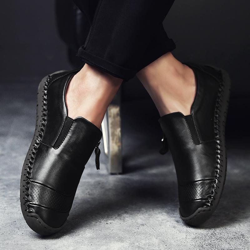 Large size 38-48 Men's Mosinka Fashion Leather Handmade Leather Shoes Loafers Driving Shoes