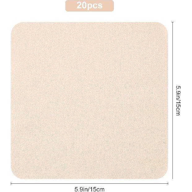 GORGECRAFT 20Pcs 5.9 Inch Chamois Pottery Tools Chamois Cloth Shammy Towel Suede Fiber Glasses Cleaning Cloth Absorbent Fast Drying Natural Chamois