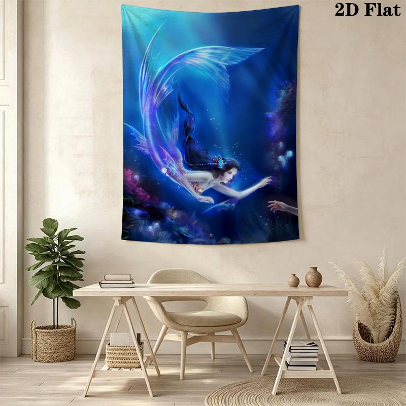 Underwater Serenity Dreamy Portrait Tapestry Fashion Print Wallmounted Christmas Gift Background Cloth Atmospheric Background Cloth