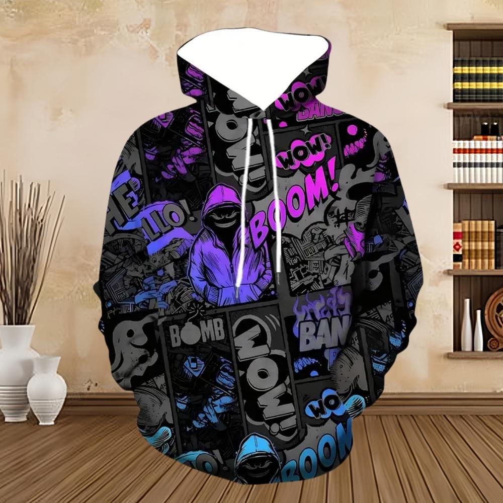 

Men s Painted Graffiti Flow Printed Hoodie Casual Trendy Long Sleeve Sports Top Street Men s Colorful Pattern Hoodie Sweatshirt 5XL