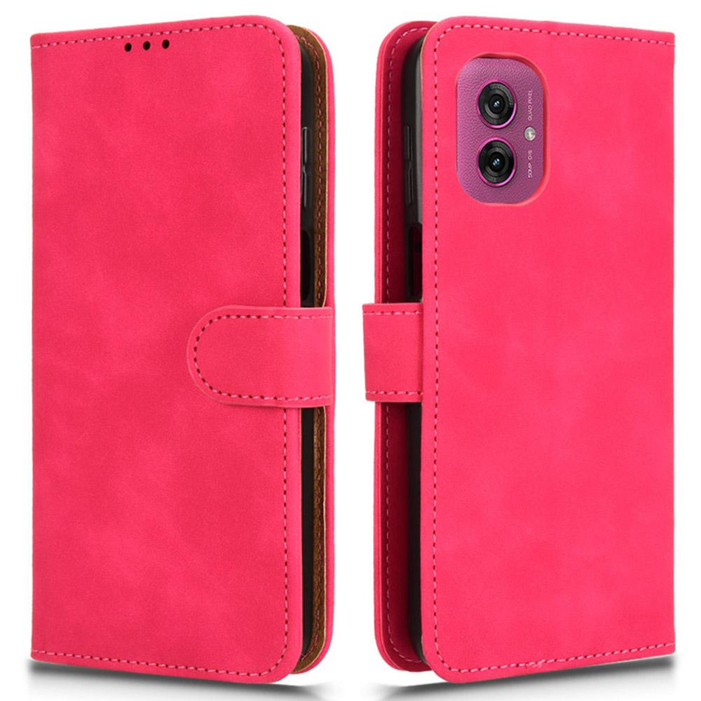 For Motorola Moto G55 5G Leather Case Skin-Feel Anti-Drop Wallet Flip Phone Cover