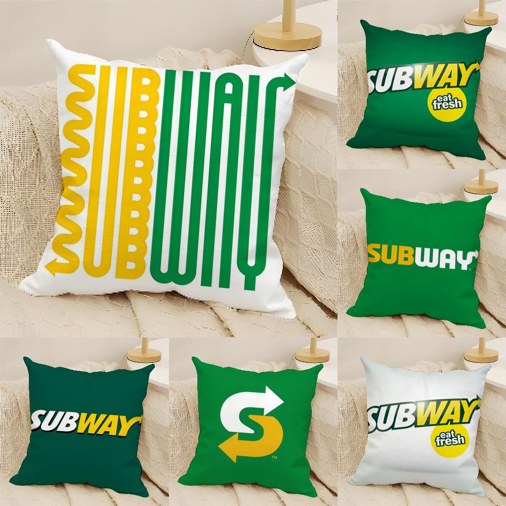Fast-Food Restaurant S-Subway Llc Pillow Case Linen Cushion Covers For Decorative Sofa Home Pillows Case Car Chair Pillows Cases