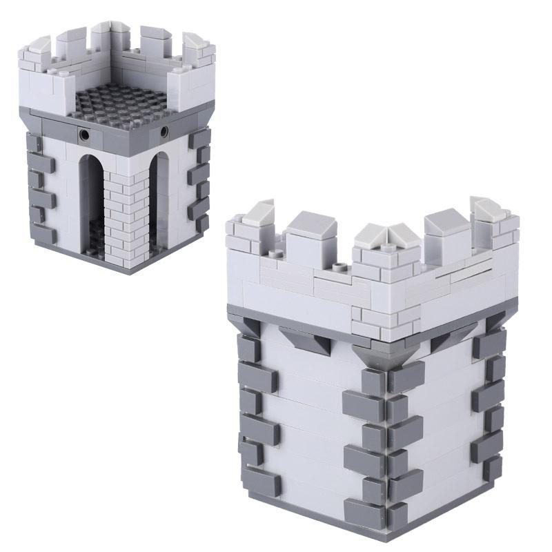 MOC Medieval Military Series Building Blocks Castle Army Roman Soldiers Campsite Tent Pirate Raft Suspension Bridge Bricks Toys