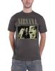 Nirvana T-Shirt Ausgefranster Rand Band Foto Logo neu Offiziell Herren Grau XXL