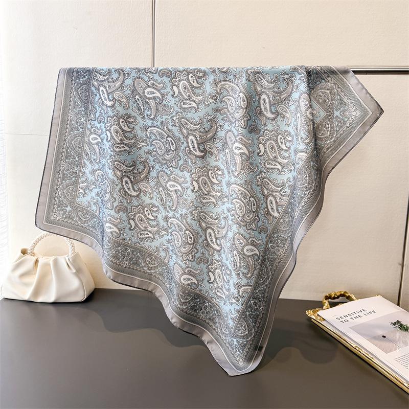 2026 New Paisley Print 70*70cm Square Scarf Women Neck Tie Soft Satin Neckerchief Female Foulard Headband Hijab Decorate Hand