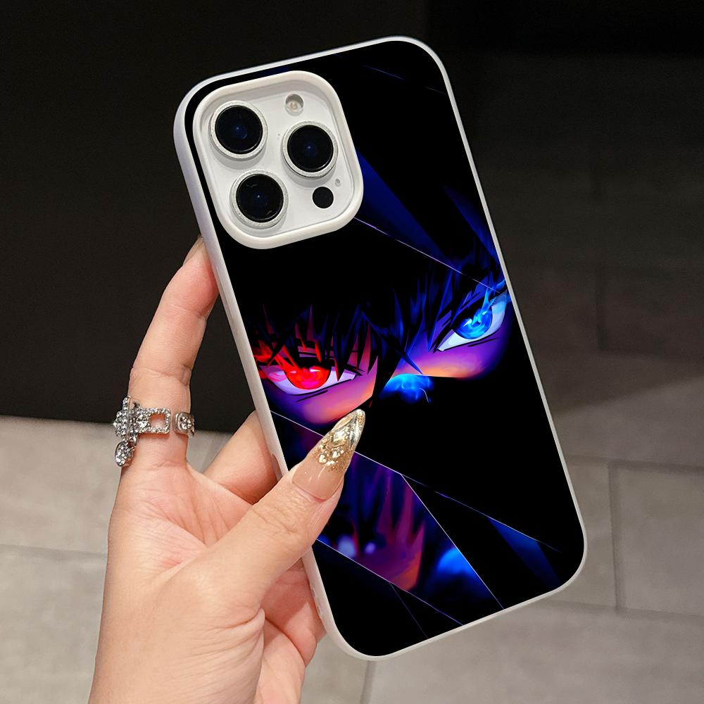 

Anime Eyes Phone Case for iPhone 17 16 15 14 13 12 11 Air Pro Max Plus Jelly Double layer White Cover iPhone 16 Pro Max