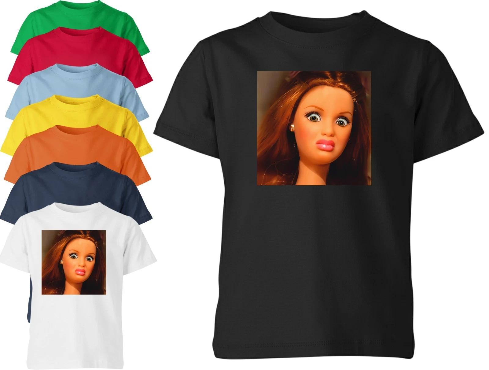 

Creepy Doll Face Meme T Shirt Funny Unisex Kids Boys Girls Graphic Tee 100